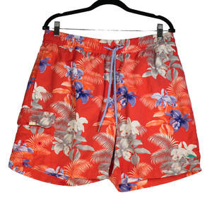 Tommy Bahama Swim Trunks Men Large Blue Pull On Drawstring Pockets Board Shorts